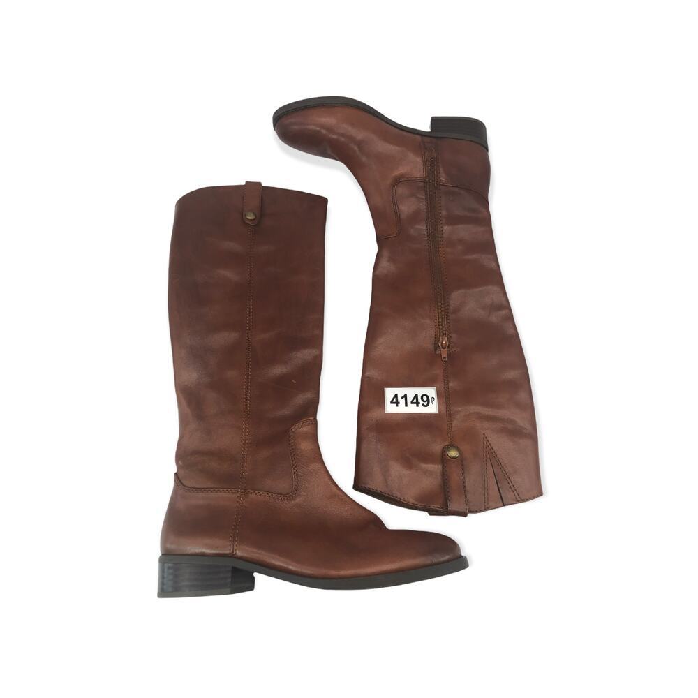 Inc International Concepts Womens Fawne Boots Brown Leather Knee High Zip 7.5 M - Picture 6 of 7